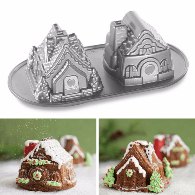 Nordic Ware Gingerbread House Duet Baking Pan 5 Cup Size Christmas Baking
