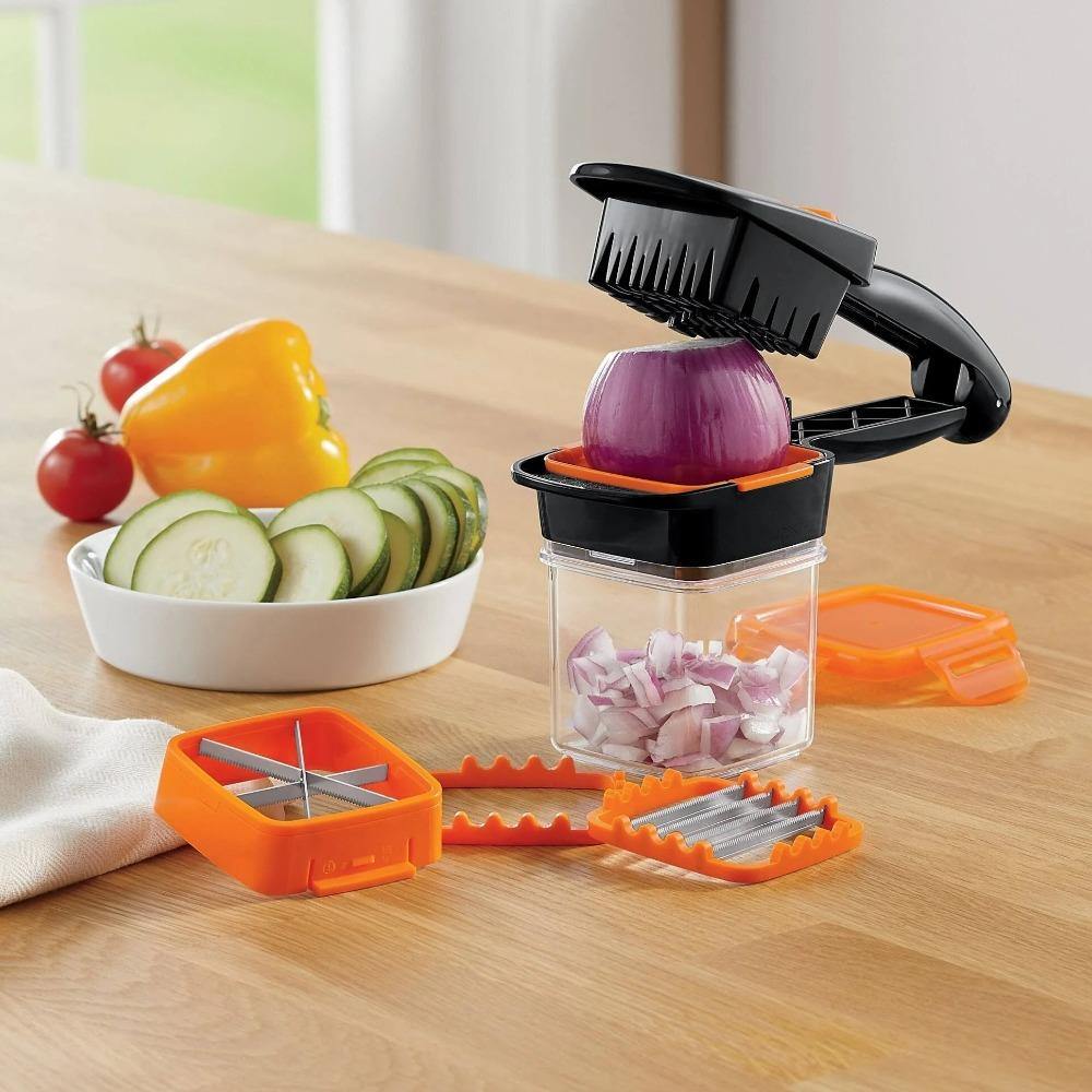Nutri Chopper With Storage Container as Seen on TV Squeeze & CHOP Slices  Cubes