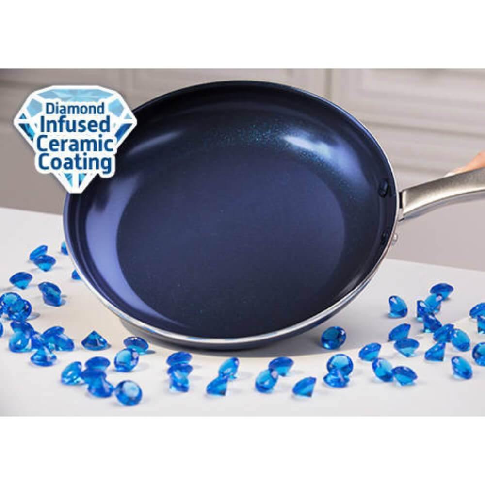 Blue Diamond 10 in. Aluminum Ceramic Nonstick Frying Pan in Blue