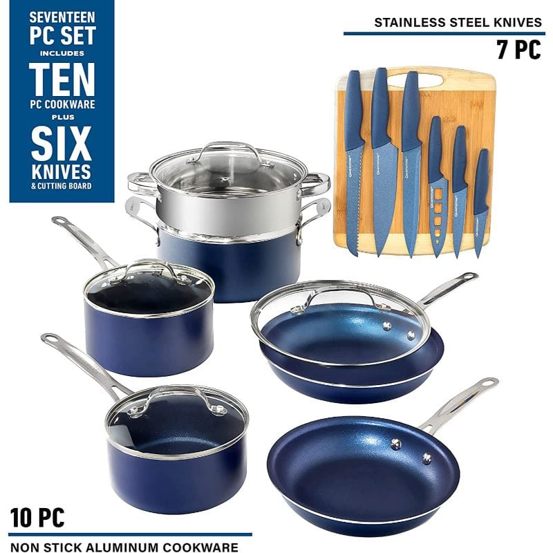 GraniteStone Emerald Nonstick Pots and Pans Cookware Set - 10