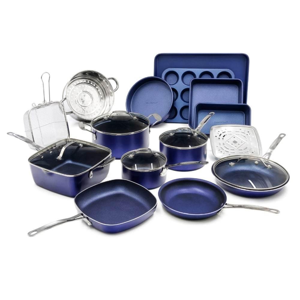Granitestone Blue 20 Piece Non-Stick Cookware & Bakeware Set 