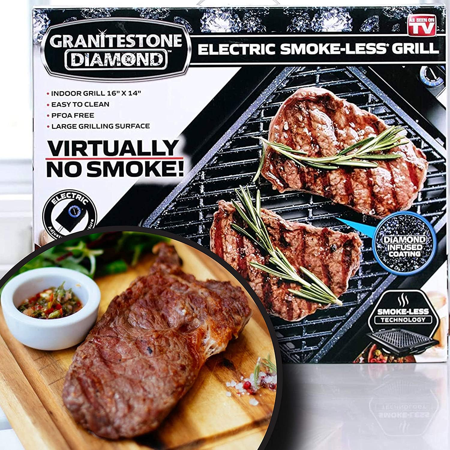 Electric Smokeless Grill, As Seen on TV